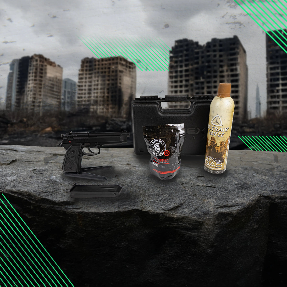 Pack M9 Gaz GNB avec mallette, billes et Ultrair