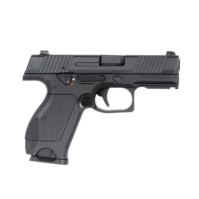 Pistolet 6mm KW-15 noir blowback compact pour forces armées avec rail de lampe ou laser, grip ergonomique et tir semi-automatique