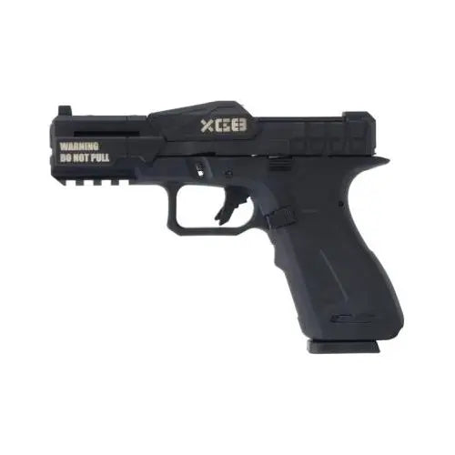 Pistolet GBB XG8-PB Poseidon avec glissière et corps en polymère renforcé, viseurs Cyclope, capacité de chargeur de 26 billes, et système amélioré pour bas