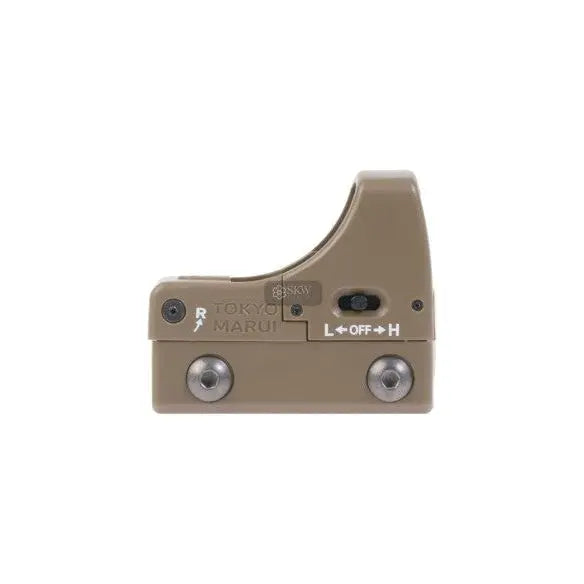 Point rouge Micro Pro Sight FDE Tokyo Marui avec illumination à 2 niveaux, point rouge de 3 MOA ±40 MOA, protecteur de verre en polycarbonate, corps en aluminium 6061 et largeur