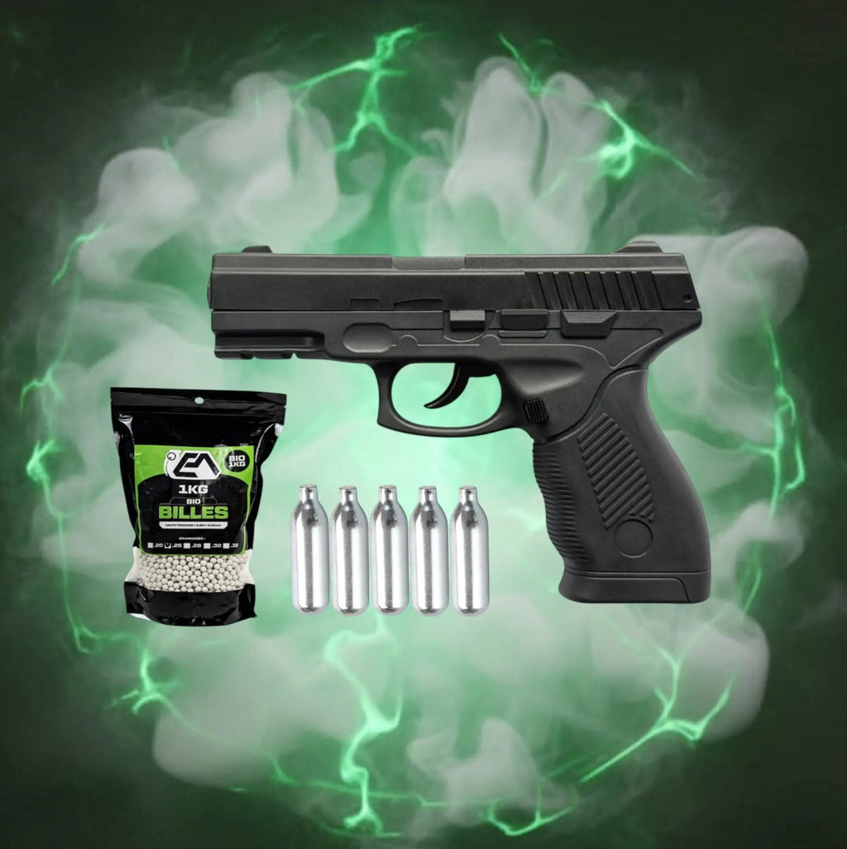 Pack Steyr CO2 1.4joules + 5xCO2 + BILLES 6mm