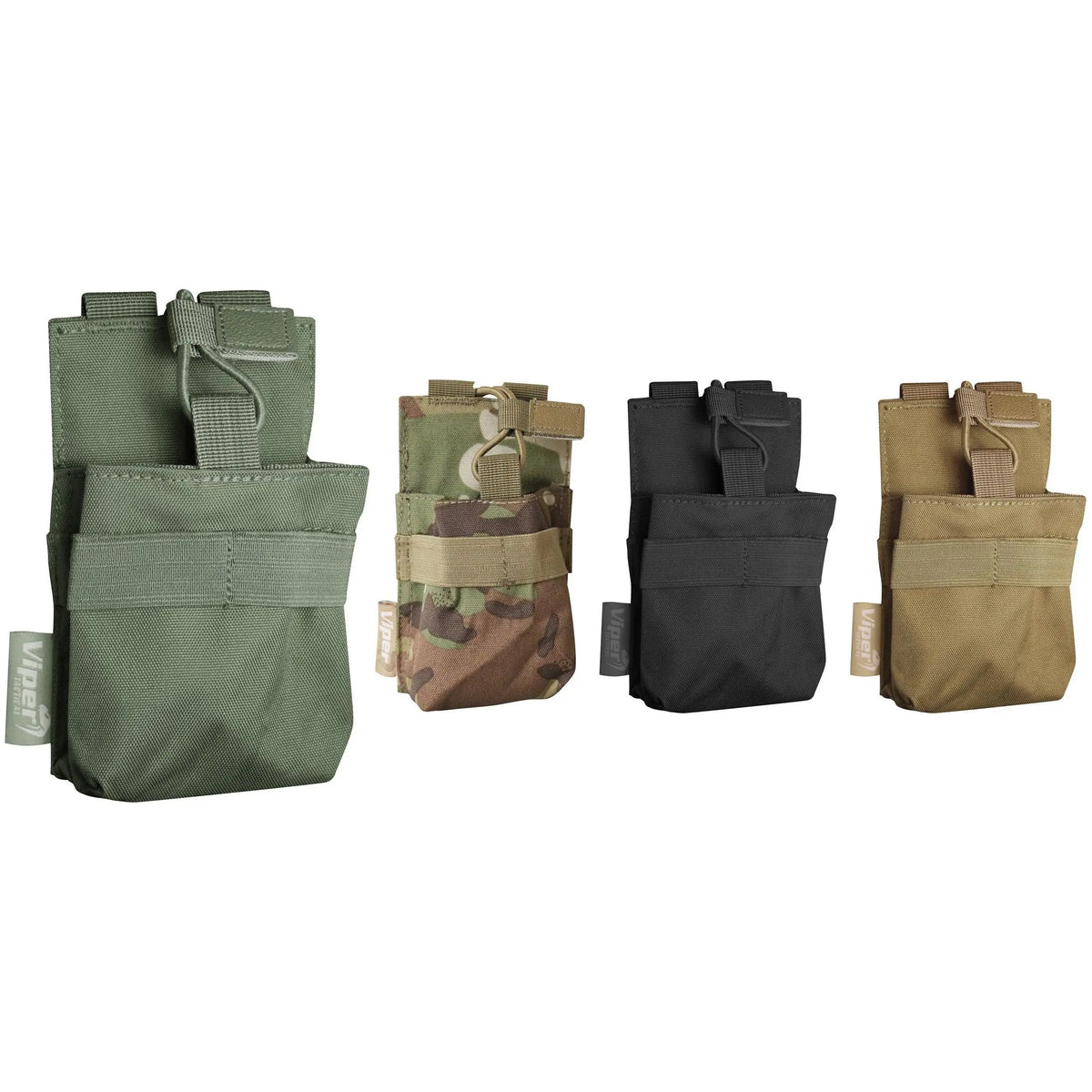Poche Molle Viper pour radio et GPS avec fermeture élastique réglable et deux passants Molle, dimensions 18x10x7cm