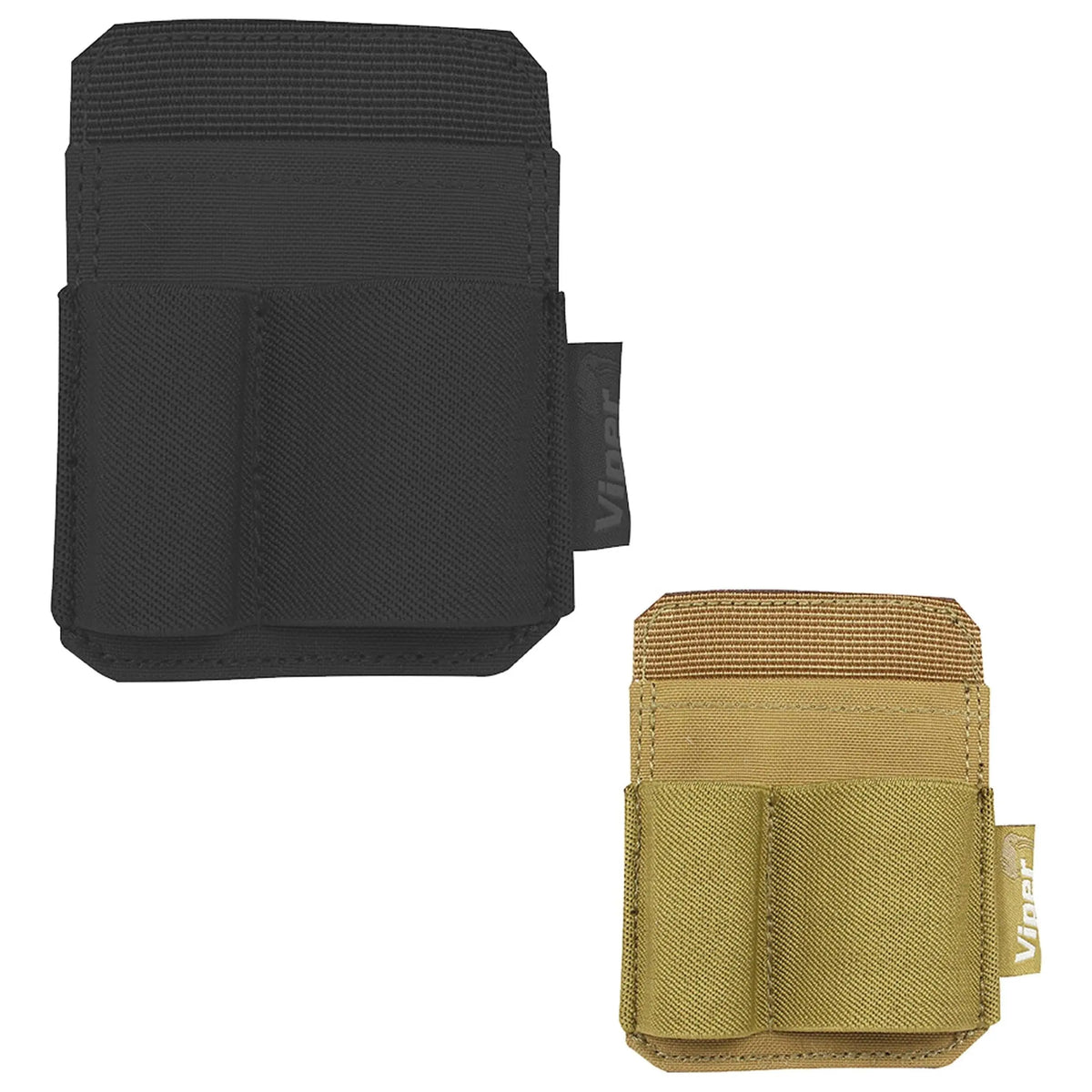 Porte accessoires Velcro Viper en Cordura 600D avec porte carte, double passant élastique et dimensions 10x7.5x2cm