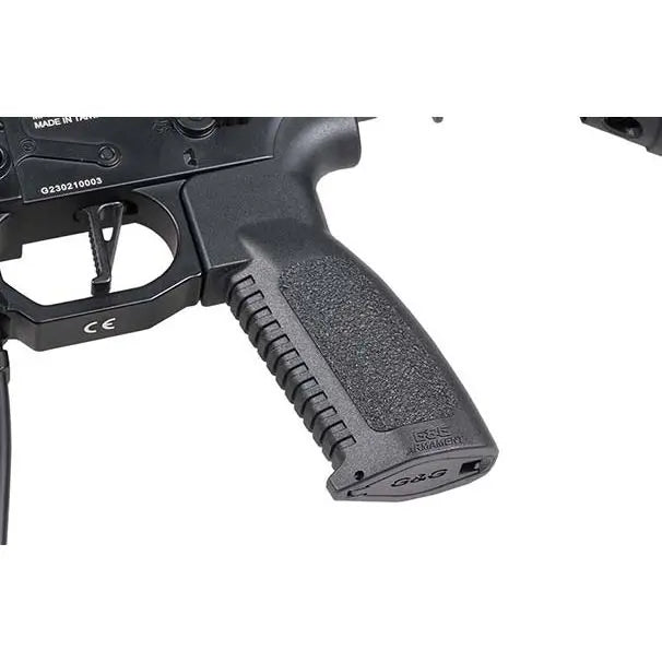 Réplique G&G MGCR 556 GBBR 7 en métal noir, à gaz, avec corps usiné CNC et culasse en aluminium pour une efficacité et vitesse de cycle optimales, compatible