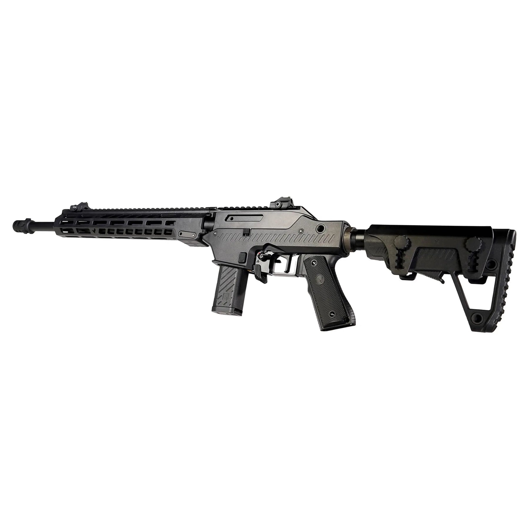 Réplique VMP-2MD Noir Vorsk GBBR Gaz, arme de longue portée penchée sur fond blanc