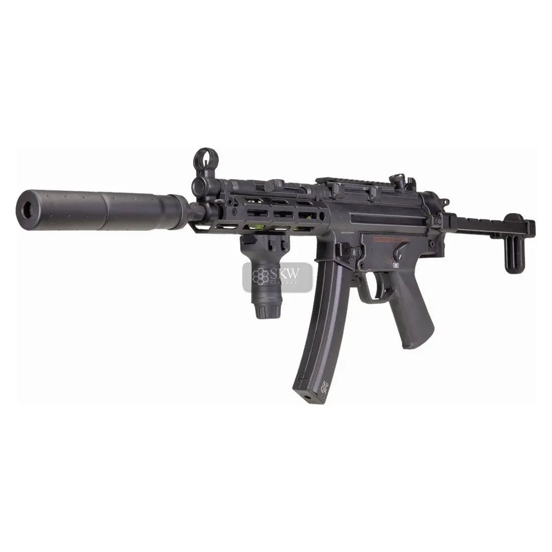 SECUTOR VIRTUS XI AEG, type MP5 avec silencieux, crosse rétractable et gâchette électronique