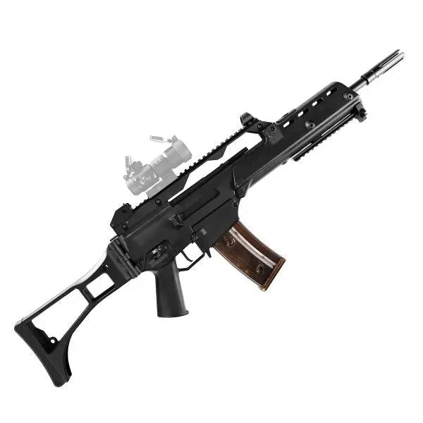 SSR63 type G36 par Novritsch, un fusil d'airsoft amélioré avec des pièces de précision, un déclenchement électronique programmable et une crosse repliable pour les engagements