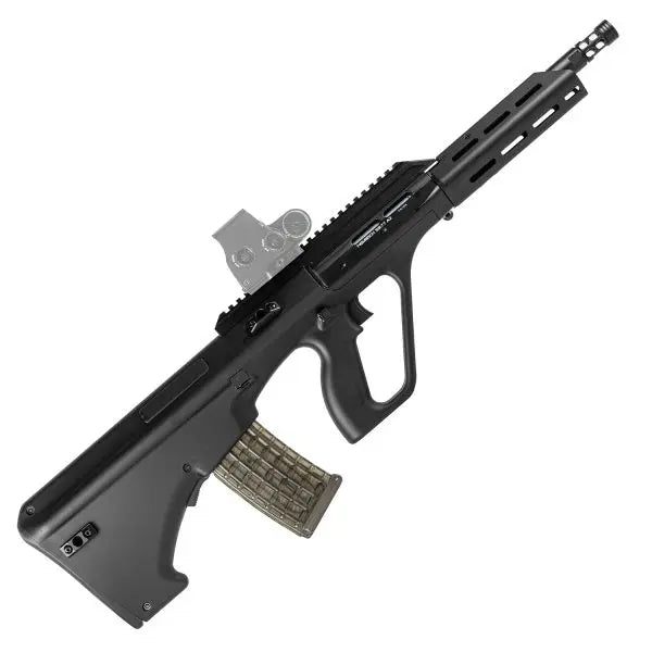 SSR77 A2 – Airsoft AEG 1Joules Novritsch avec récepteur en nylon robuste, unité de déclenchement électronique programmable et système d'échange rapide de ressort.