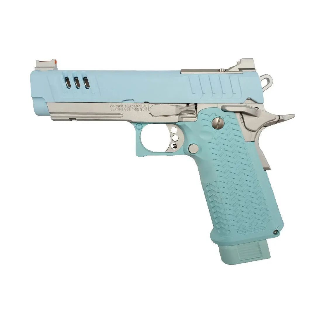 Replique d'airsoft G&G STP45 Pro 8 en métal avec chargeur supplémentaire, maniabilité ergonomique et outil de réglage intégré, couleur Macaron Blue