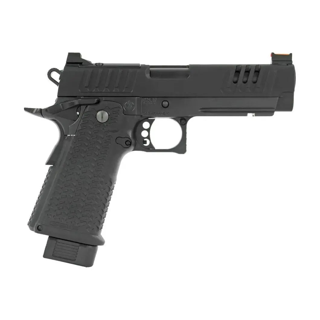 Réplique d'airsoft G&G STP45 Pro 8 pouces CNC Version avec chargeur supplémentaire, adaptée pour gaz et CO2