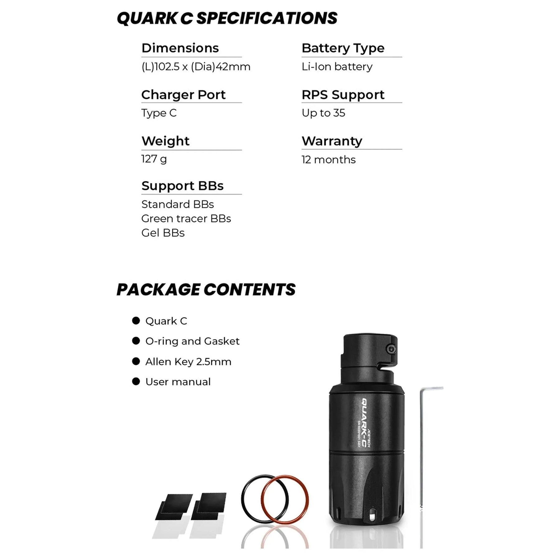 Fiche technique laser quark c