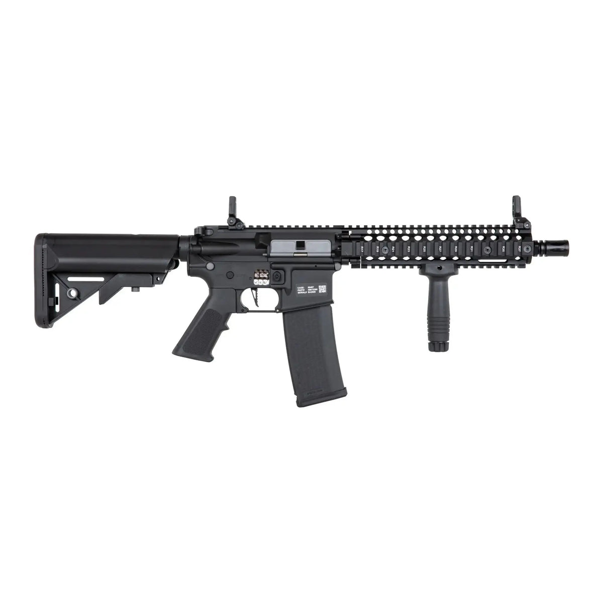 Réplique Specna Arms MK18 SA-C19 Daniel Defense HAL Noire avec nano-revêtement et gravures individuelles