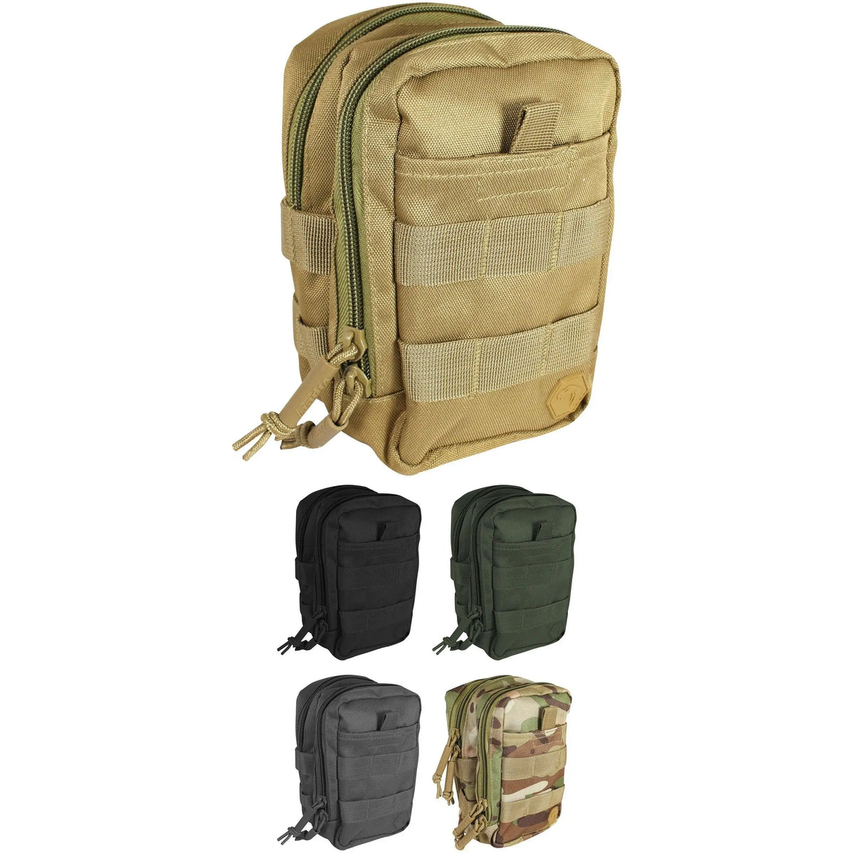 Splitter pouch Viper en trois coloris, avec compatibilité Molle, panneaux avant et latéraux, compartiments zippés, fermeture velcro, manchons en nylon pour documents, boucles é