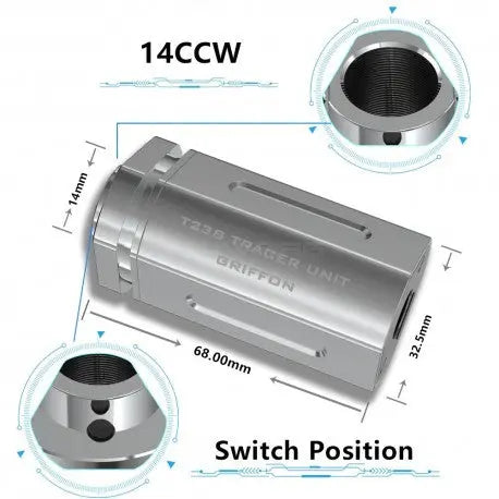 Alt tag pour T238 Tracer tactique Griffon Silver, compatible GBB airsoft, AEG airsoft, Gel blaster et Dart Blaster