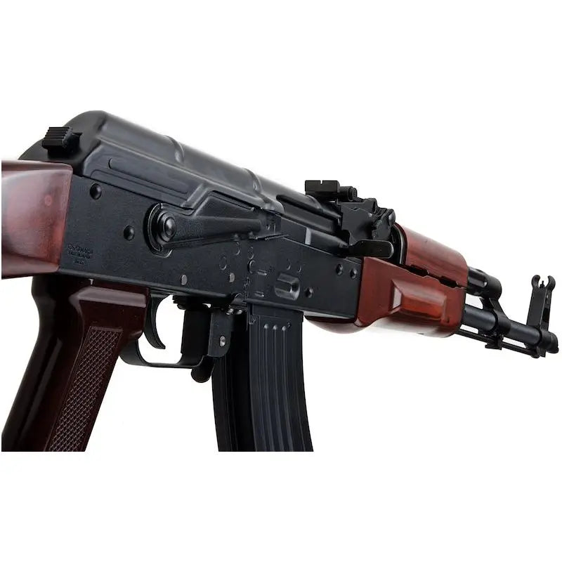 Tokyo Marui AKM GBBR Airsoft gun with ZET System, adjustable Hop-Up, weight of 4,878g, length of 890mm, capacity of 35 rds, power of 280 fps, powered