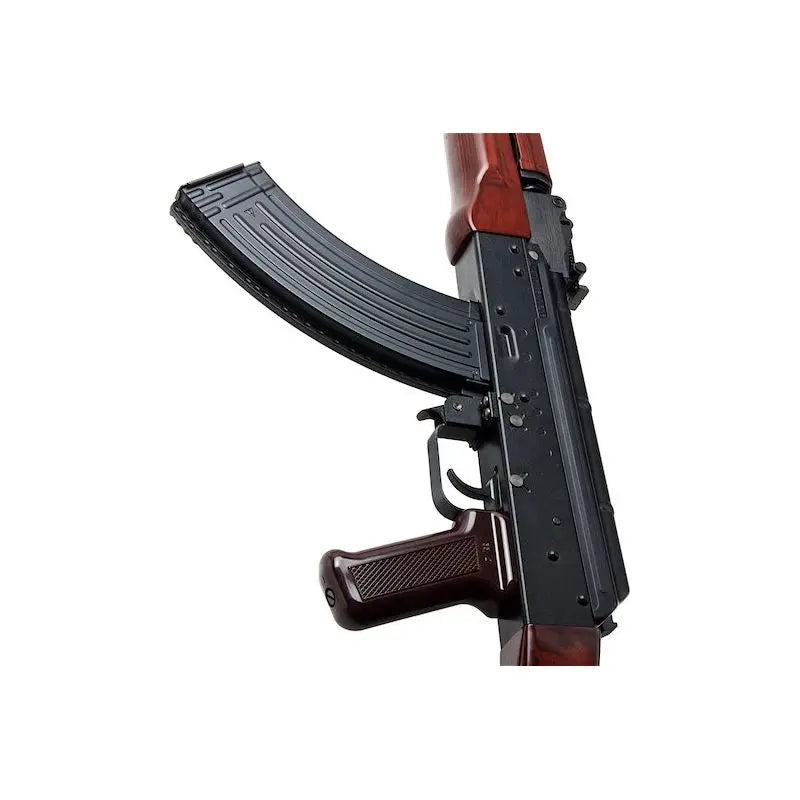 Tokyo Marui AKM GBBR Airsoft with ZET System, adjustable hop-up, weight of 4,878 g, length of 890 mm, 35 rds capacity, 280 fps power, powered by Green Gas