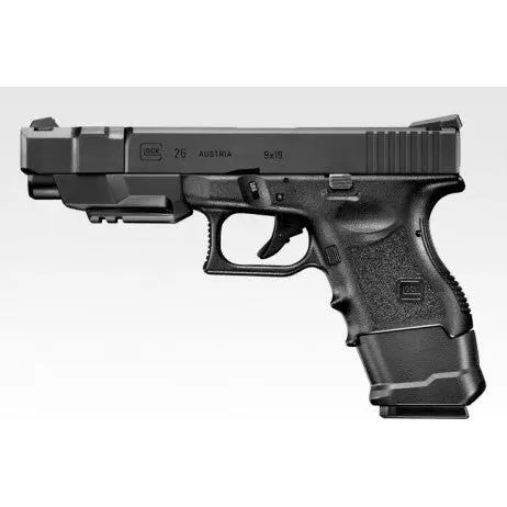 Tokyo Marui Model 26 Advance GBB with adjustable hop-up, 1.1 kg weight, 212 mm length, 25 rds capacity, 240 fps power, green gas power source, blowback feature, and semi