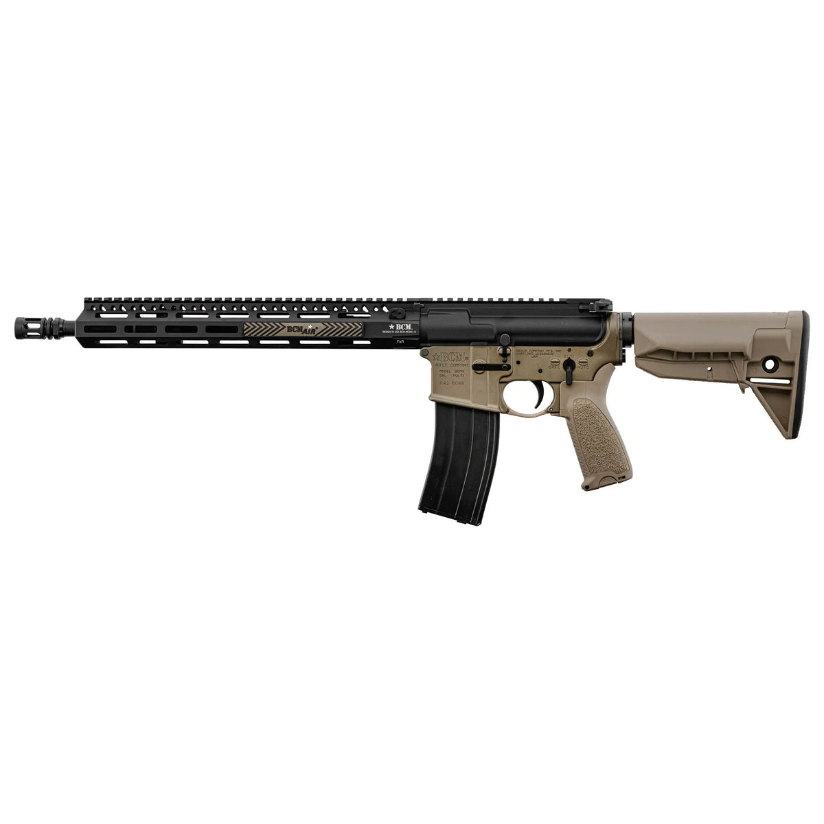 VFC BCM MK2 Bi Ton 14.5' GBBR haute qualité avec système Gas Blowback Rifle, finition externe superbe, chargeur gaz BCM 30 coups, marquages officiels BCM et access