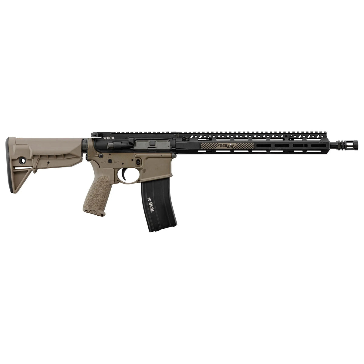 VFC BCM MK2 Bi Ton 14.5' GBBR haut de gamme avec finition et spécifications internes de qualité supérieure, système Gas Blowback Rifle, chargeur gaz BCM 30 coups, grip