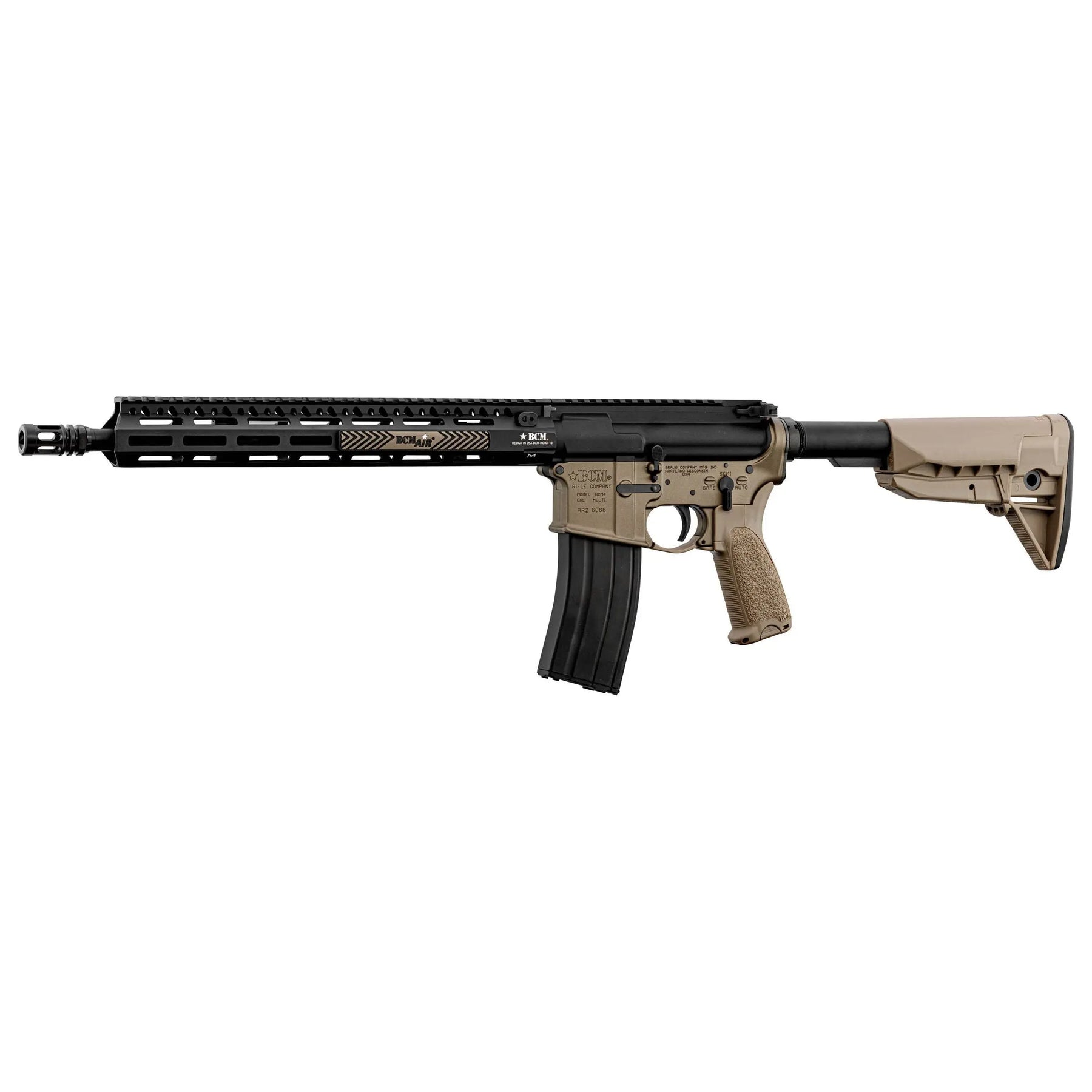 BCM MK2 Bi Ton 14.5' GBBR fabriqué par VFC, équipé d'un système Gas Blowback Rifle, avec une finition de haute qualité, un canon externe de 14.5', un