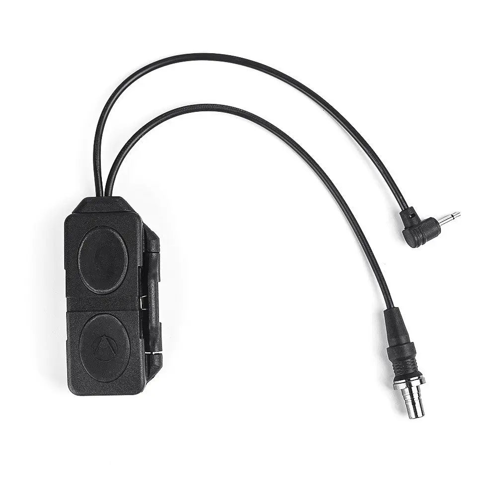 Alt tag pour WADSN Double remote switch pour lampe et laser en couleur noire, avec construction en polymère, compatible avec les rails standard de 20mm et poids de 50g