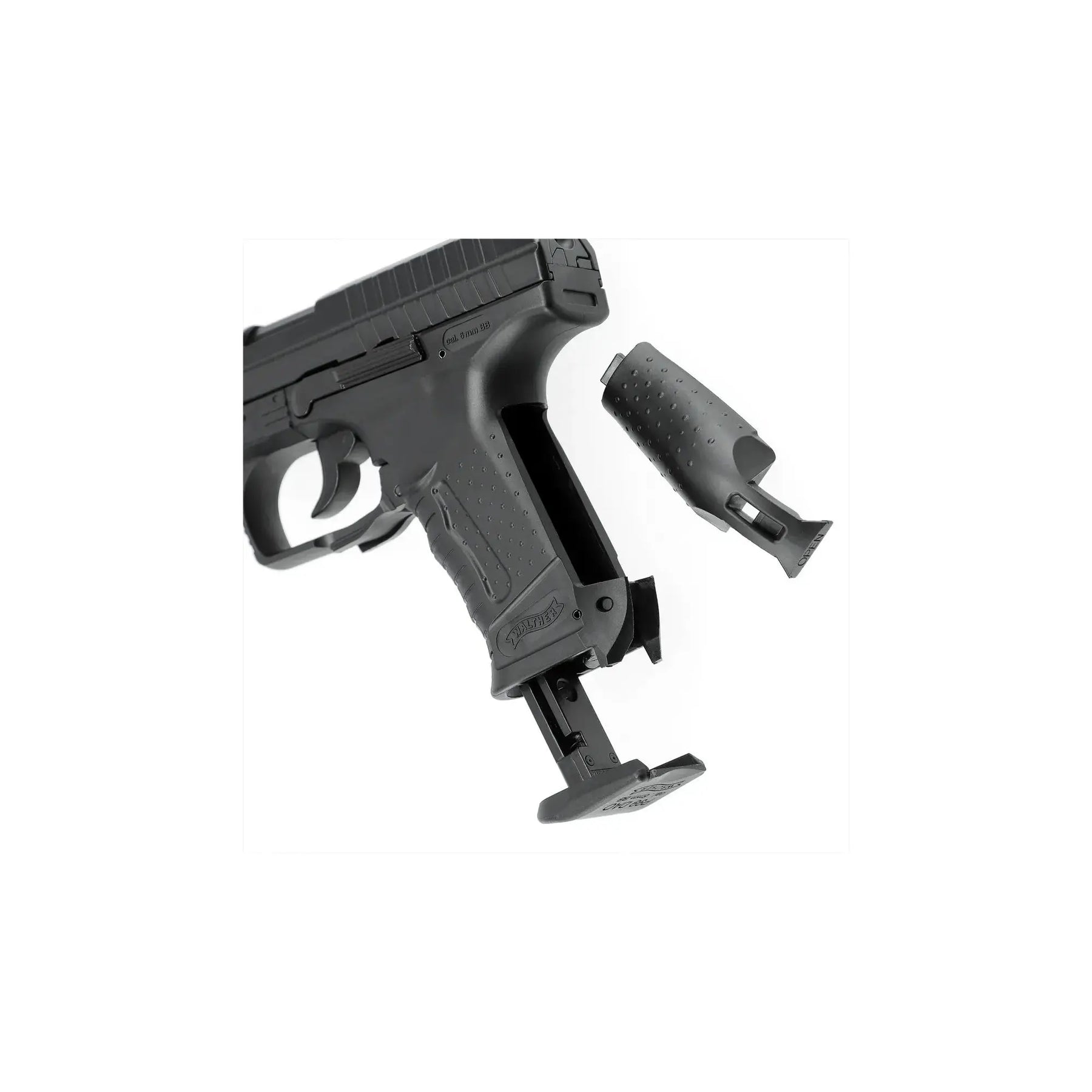 Image de l'arme à air comprimé WALTHER P99 DAO BBS 6MM CO2 2,0J avec une capacité de 15 coups, une énergie maximale de 2 joules,