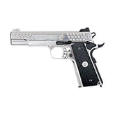 WE 1911 KAC Nighthawk Chrome Gen2 Gaz avec blow back, hop up réglable, poids de 1500g, longueur de 220mm, fait en métal, tir coup par coup, FPS de