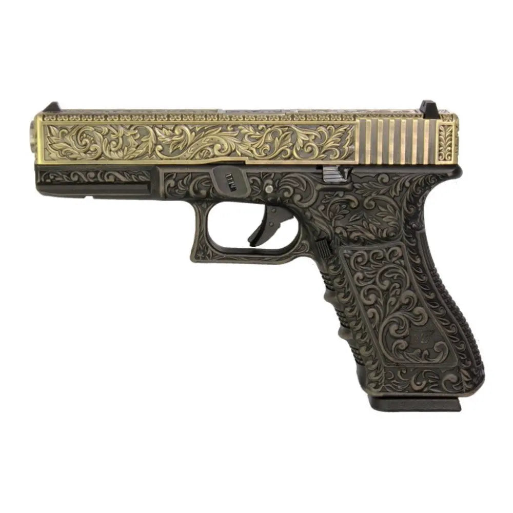 WE17 type Glock 17 Gbb Floral avec blow back, Hop Up, poids de 800g, longueur de 200mm, en métal et polymère, FPS 280-300, chargeur 24+1 r