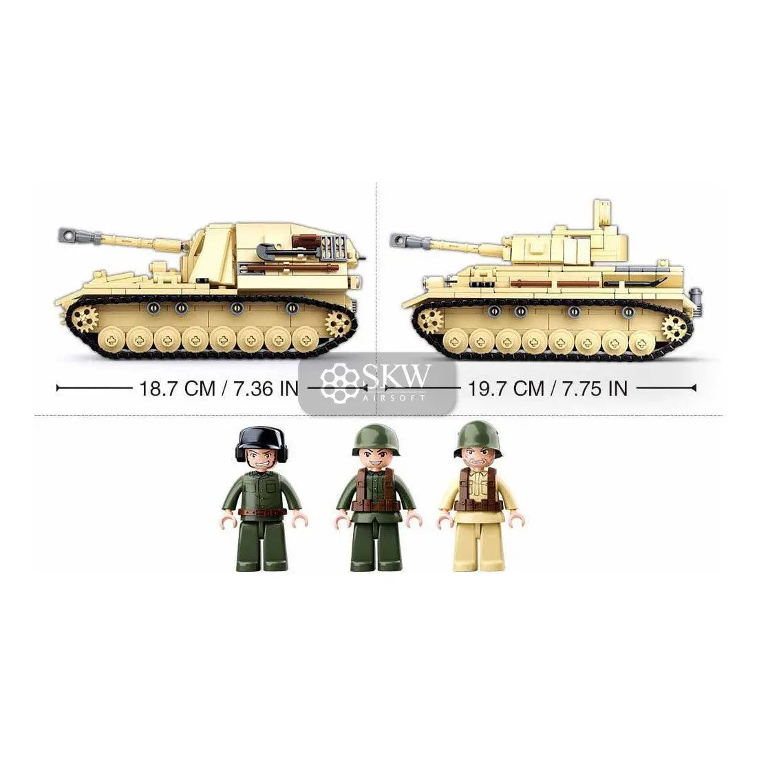 Char d'assaut Panzer IV de la Seconde Guerre Mondiale de Sluban, jeu de construction de 543 blocs avec 3 personnages, compatible avec d'autres marques