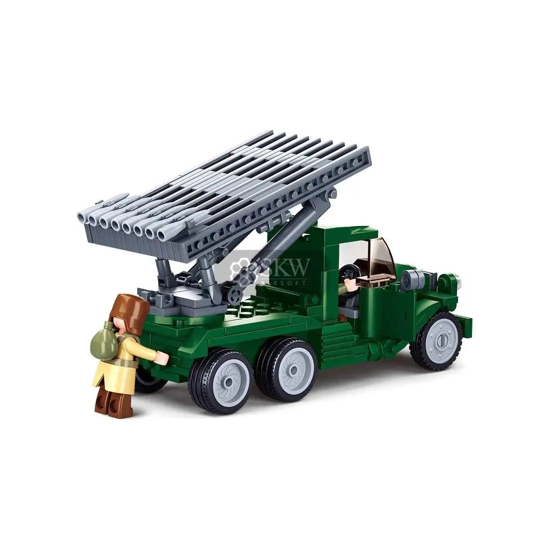 Ensemble de construction WWII Lance-roquettes Katyusha Bat.Budapest Sluban avec 201 blocs et 2 personnages, compatible avec d'autres marques