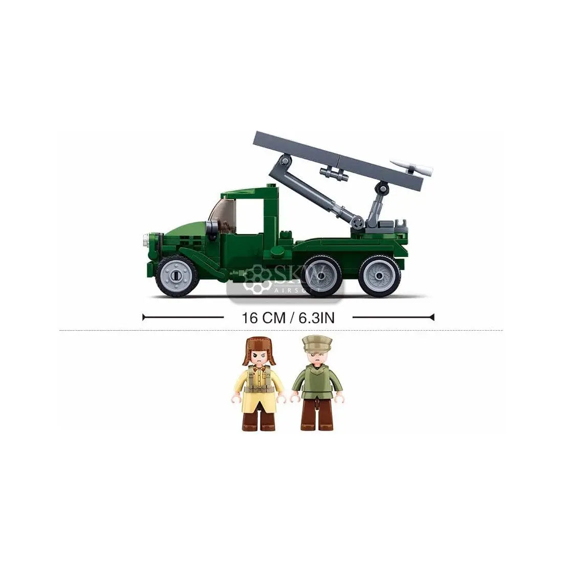 Jouet de construction lance-roquettes Katyusha WWII, Bat.Budapest Sluban, 201 blocs, 2 personnages, compatible avec d'autres marques