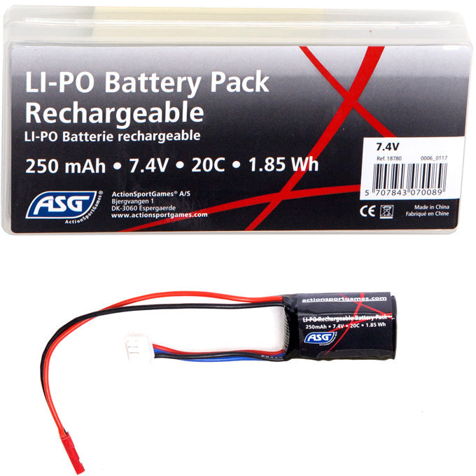 HPA batterie Lipo 2S 7.4V 250mAh 20C ASG