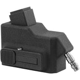 Adaptateur HPA pour connecter un chargeur M4 sur pistolet GBB AAP-01/G17, idéal pour le Speedsoft et fabriqué en Belgique en nylon résistant.