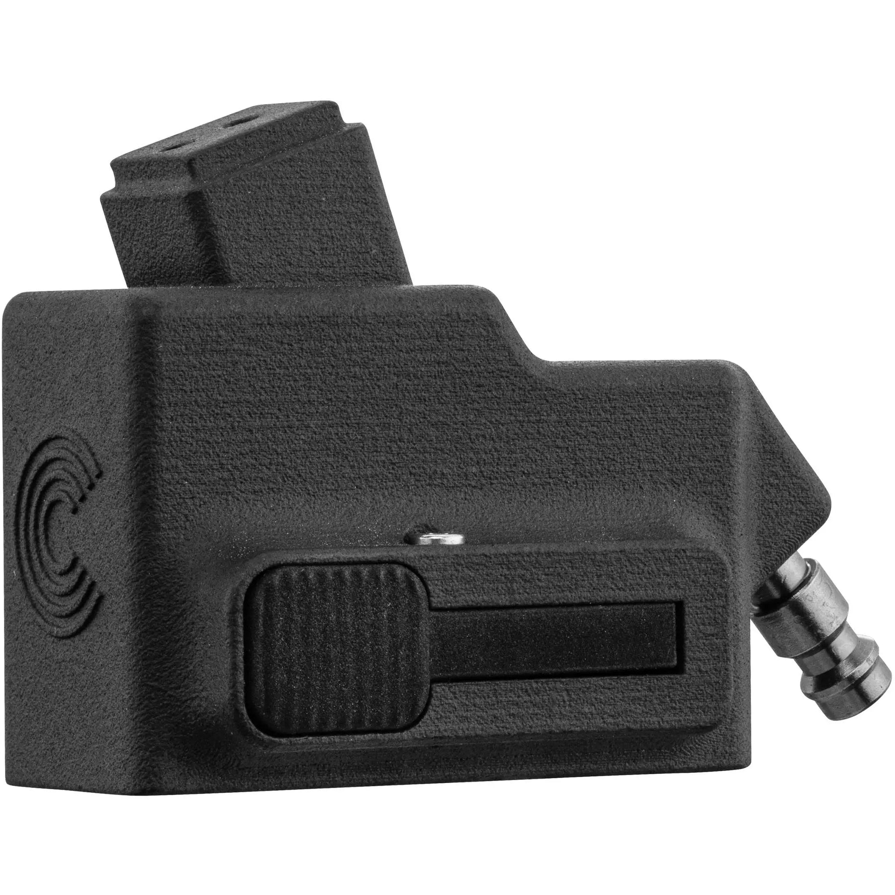 Adaptateur HPA chargeur M4 pour Hi-Capa series, compatible avec GBB AW Custom, Tokyo Marui, WE; idéal Speedsoft/SpeedQB; raccord US/EU; fabrication 3D en Belgique.