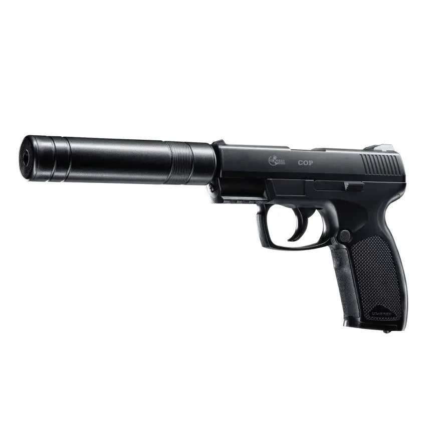 Combat Zone Cop SK BBS 6mm CO2 Airsoft Gun avec capacité de 15 coups, énergie maximale de moins de 2 joules, longueur de 173/302mm et poids de 451g