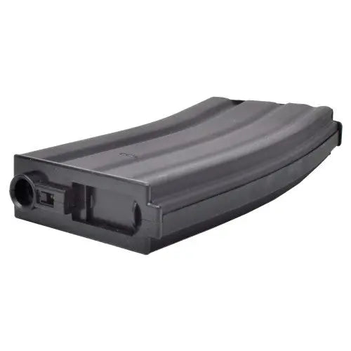 Chargeur de billes M4 Hi-Cap en métal noir pouvant contenir jusqu'à 300 billes, compatible avec les M4 AEG.