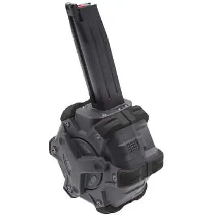 Alt tag pour le Drum Hi-capa AW Custom 350coups gaz - un chargeur de réplique tactique et personnalisable avec tampons anti-chocs interchangeables.