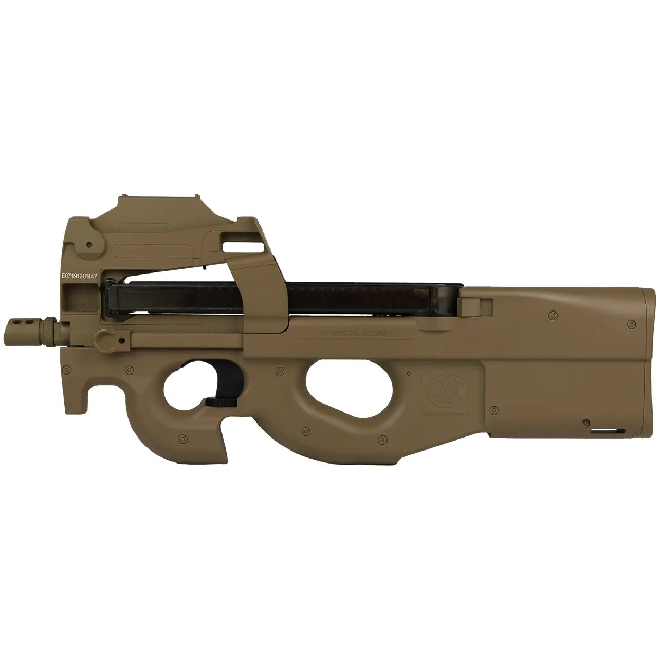 Réplique FN Herstal P90 avec Red Dot intégré, 436 fps de vitesse, chargeur de 68 bbs, en métal et abs, semi et full auto, batterie et chargeur inclus