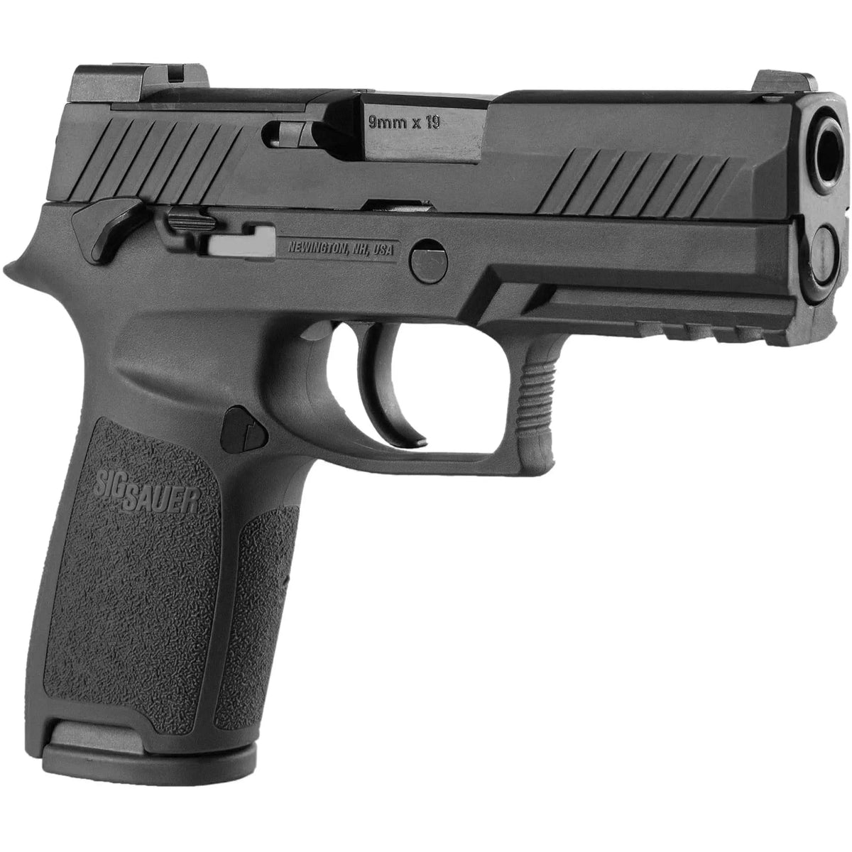 Réplique de pistolet GBB gaz PROFORCE P320-M18 SIG SAUER en version noire avec culasse métal, grip texturé et bâti polymère