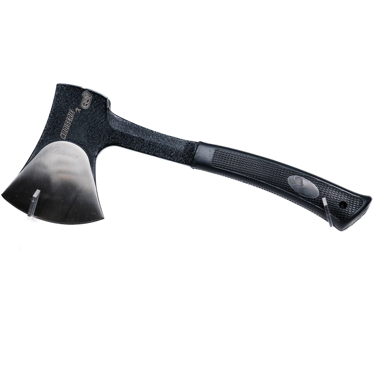 Survival and bushcraft axe 'Boiserie' with stainless steel construction, 27.5 cm handle, 9 cm edge, includes Kydex blade sheath