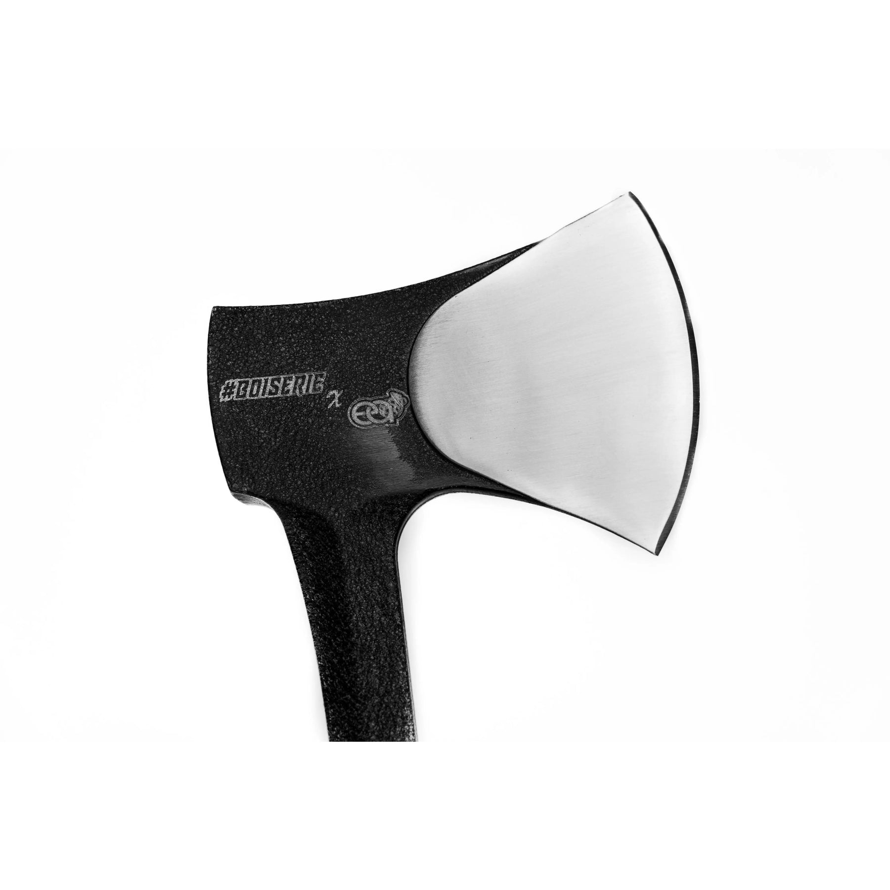 Survival and bushcraft axe 'Boiserie' with indestructible stainless steel construction and Kydex blade sheath