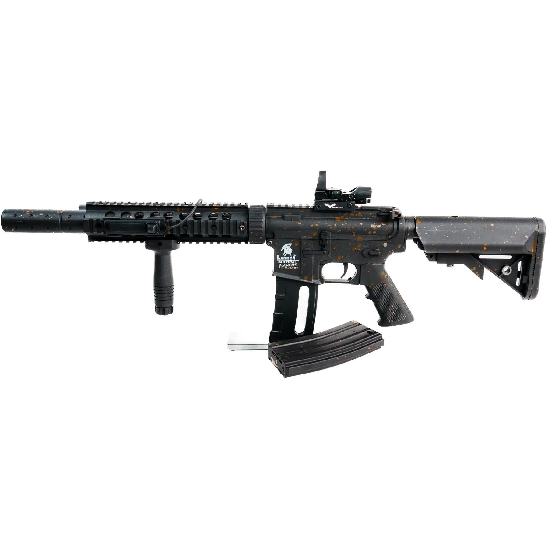 LT-15 Custom avec gearbox en métal, engrenages en acier, piston 14 dents, moteur torque, corps en nylon fibre et canon externe en métal