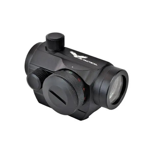 Point rouge compact noir Js-Tactical avec réglages d'intensité et élevation, fixation pour glissière 22mm et verres anti-reflet 20mm