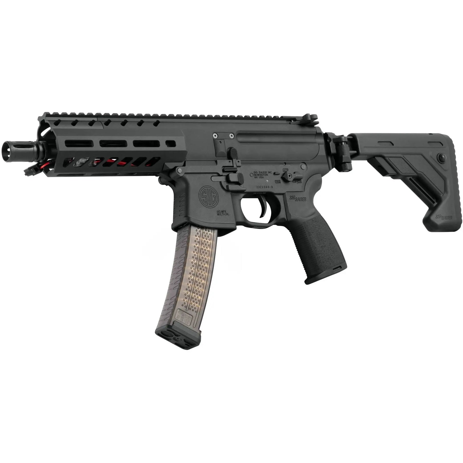 Réplique airsoft AEG Sig Sauer MPX noire avec crosse télescopique et rail Picatinny