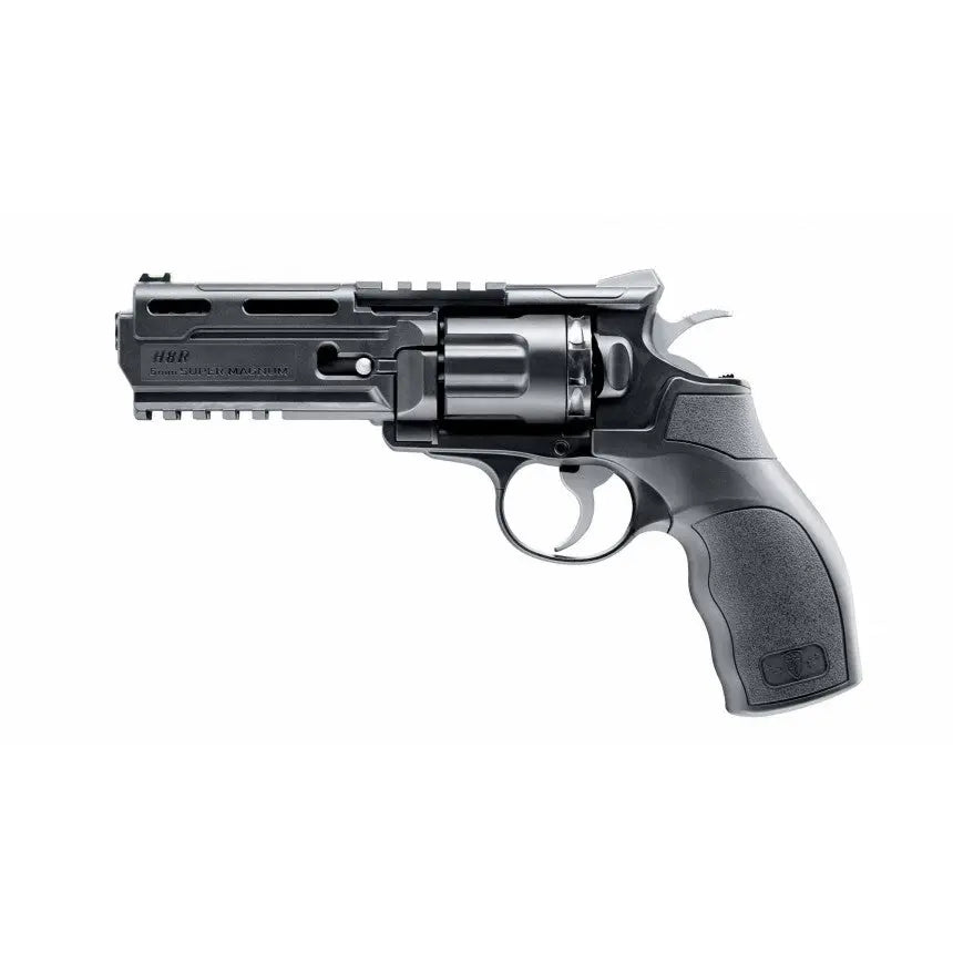 Revolver ELITE FORCE H8R 6mm CO2 avec une capacité de 10 coups, une énergie maximale de 2 joules, une longueur de 260mm et un poids de 689g