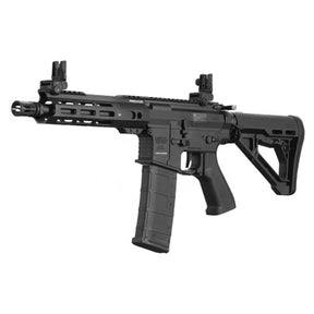 "Réplique airsoft AEG Lancer Tactical Gen 4 Predator CQB 8.25'', système MOSFET ASTER II, performances et durabilité avec finition noire mate, garde-main M-LOK CNC, précision optimale, idéal