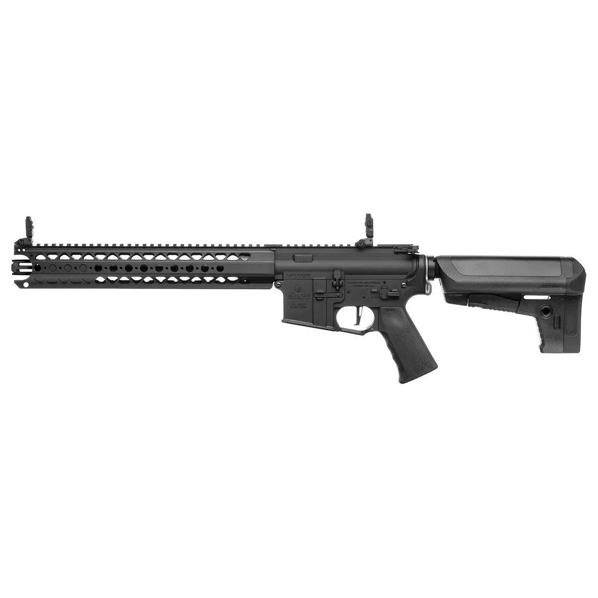 "Réplique airsoft AEG War Sport LVOA-S noire Krytac, calibre 6 mm, idéale pour CQB et forêt, full métal, 374 Fps, 1.3 Joules, électrique, longueur 840