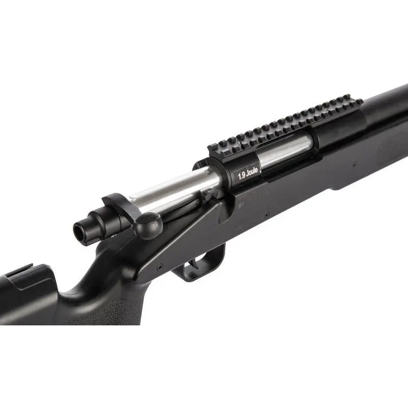 Fusil airsoft ASG M40A3, ressort 1.9J, longueur 1125mm, poids 2280g, vélocité 137m/s, capacité 27 coups, canon 470mm, système