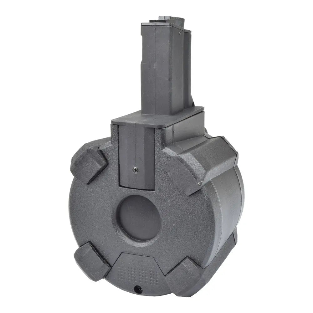 Balise alt SEO : "Chargeur tambour électrique A&K DRUM 3500B pour MP5, polymère, 1200 tours, batterie 9V, 330g, noir."
