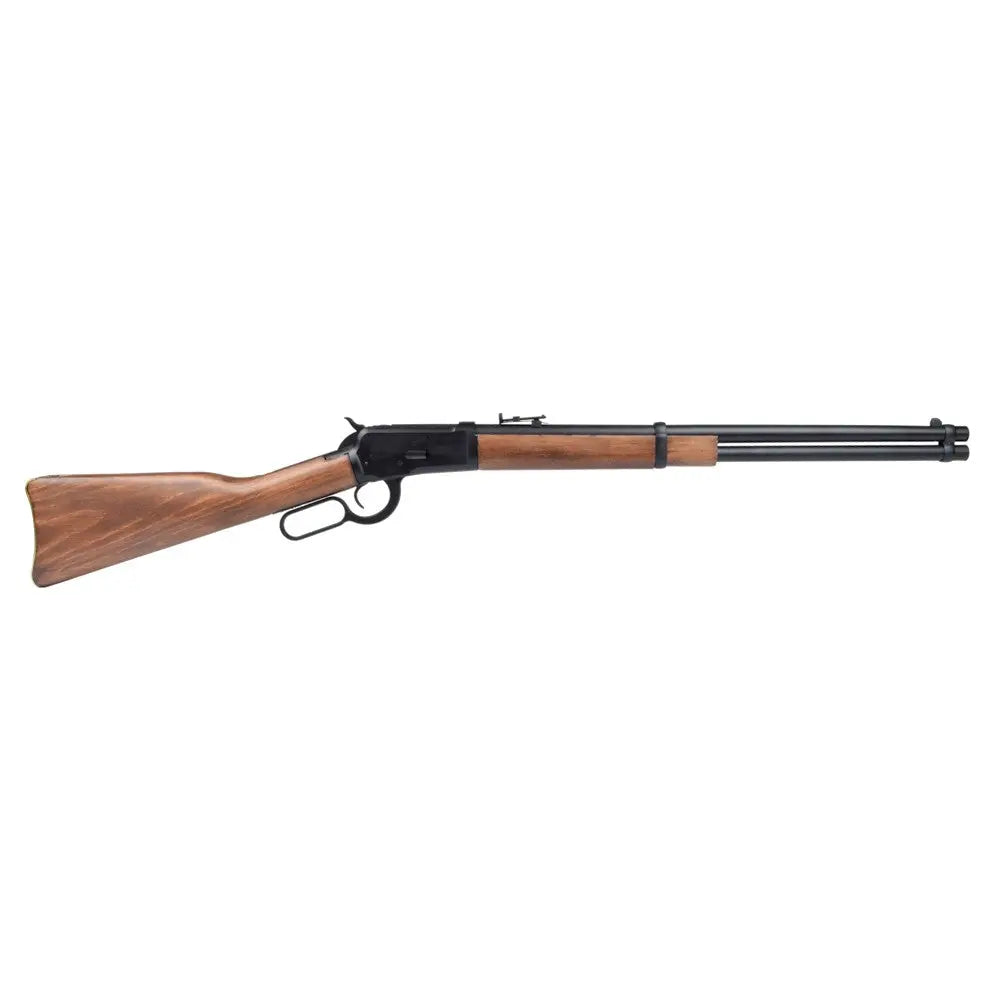 Alt SEO : Fusil à gaz A&K Winchester M1892 noir avec crosse en bois véritable, système à levier en métal, chargeur interne de 25 coups, chambre à gaz sous le canon, viseur arrière réglable,